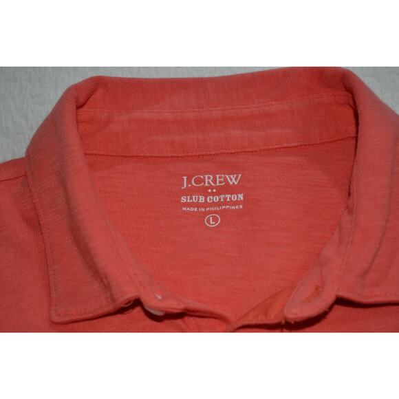 J Crew Golf Polo Shirt Slub Cotton Performance Pink Front Pocket Men Size Large - Picture 5 of 6